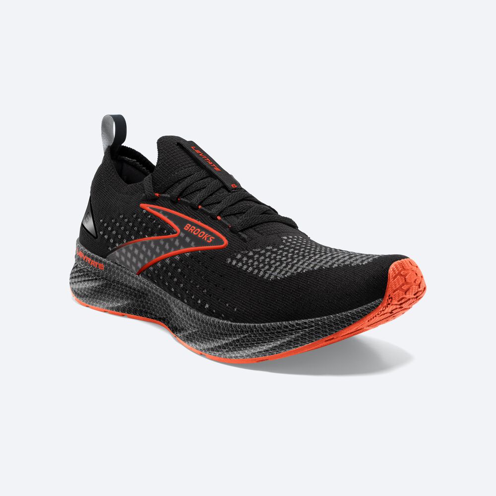 Zapatillas Running Brooks Levitate StealthFit 6 Hombre Negras/Naranjas | GRE862391