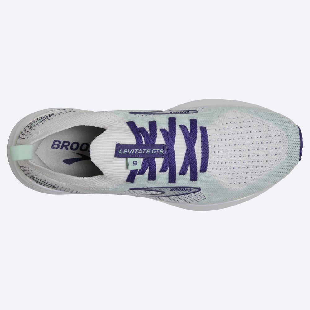 Zapatillas Running Brooks Levitate StealthFit GTS 5 Mujer Blancas/Azul Marino Azules | GYK240591