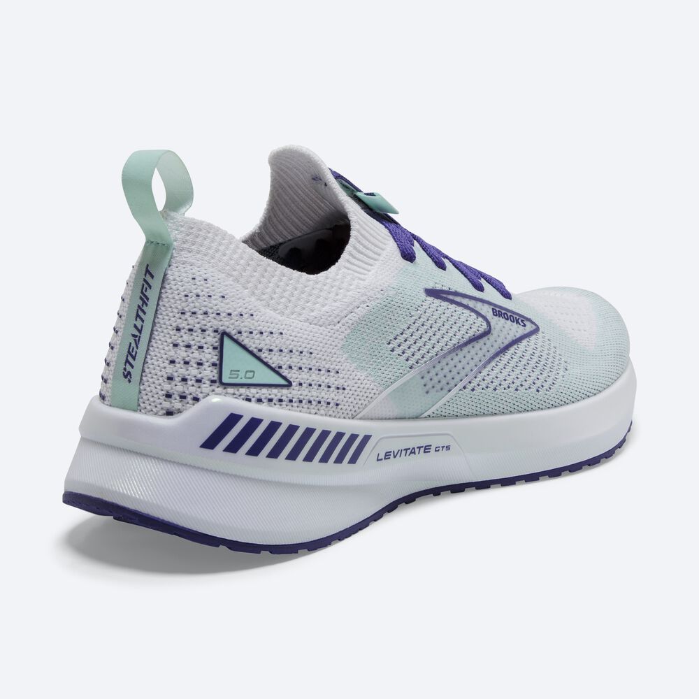 Zapatillas Running Brooks Levitate StealthFit GTS 5 Mujer Blancas/Azul Marino Azules | GYK240591