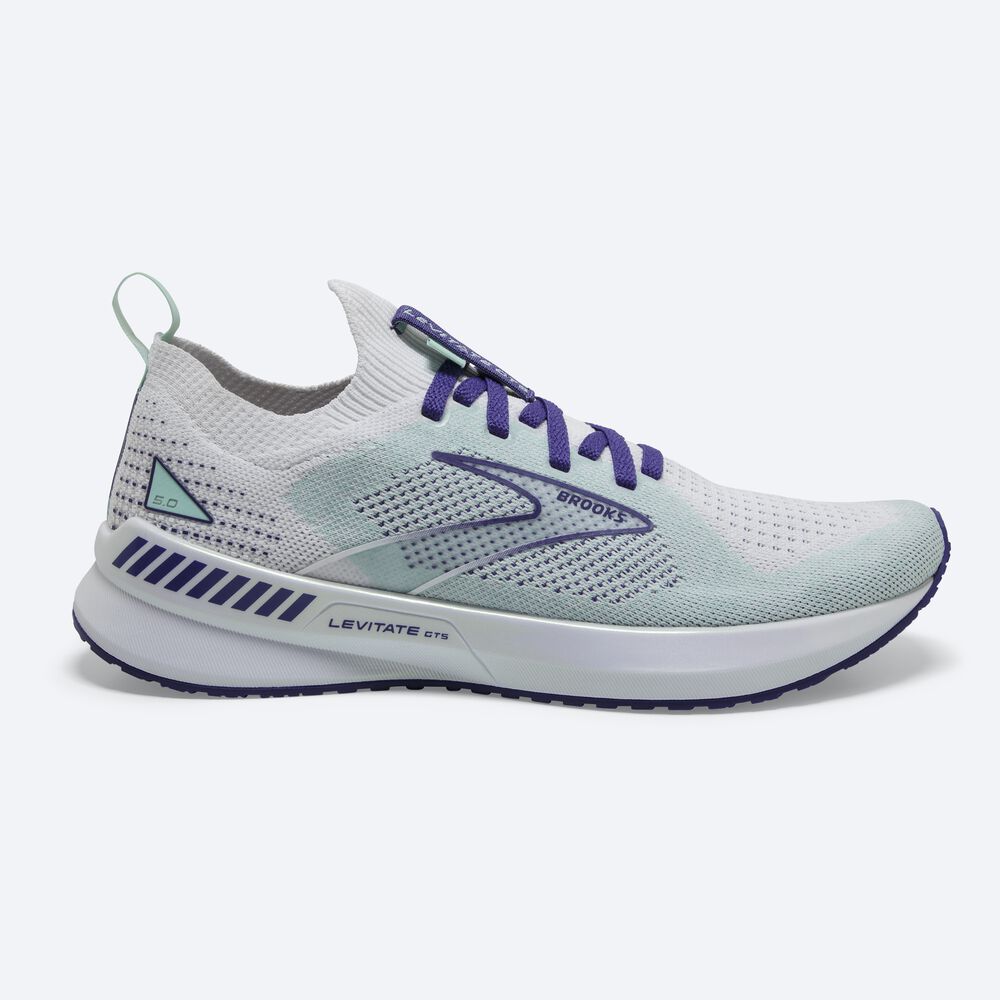 Zapatillas Running Brooks Levitate StealthFit GTS 5 Mujer Blancas/Azul Marino Azules | GYK240591