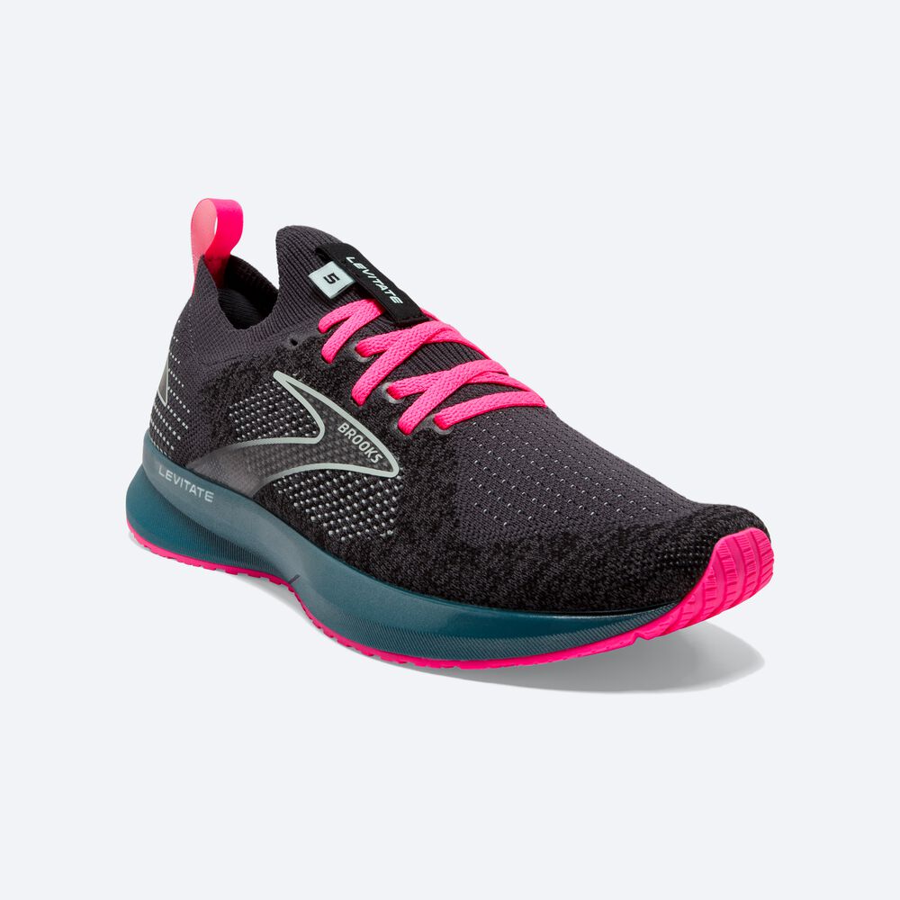 Zapatillas Running Brooks Levitate StealthFit 5 Mujer Negras/Azules/Rosas | KRH174923