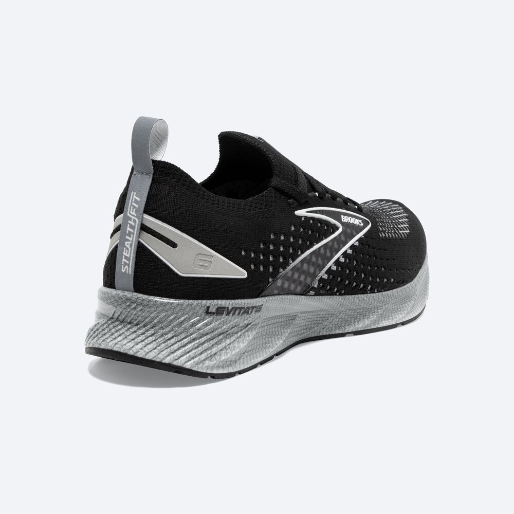 Zapatillas Running Brooks Levitate StealthFit 6 Hombre Negras/Gris | LIV713509