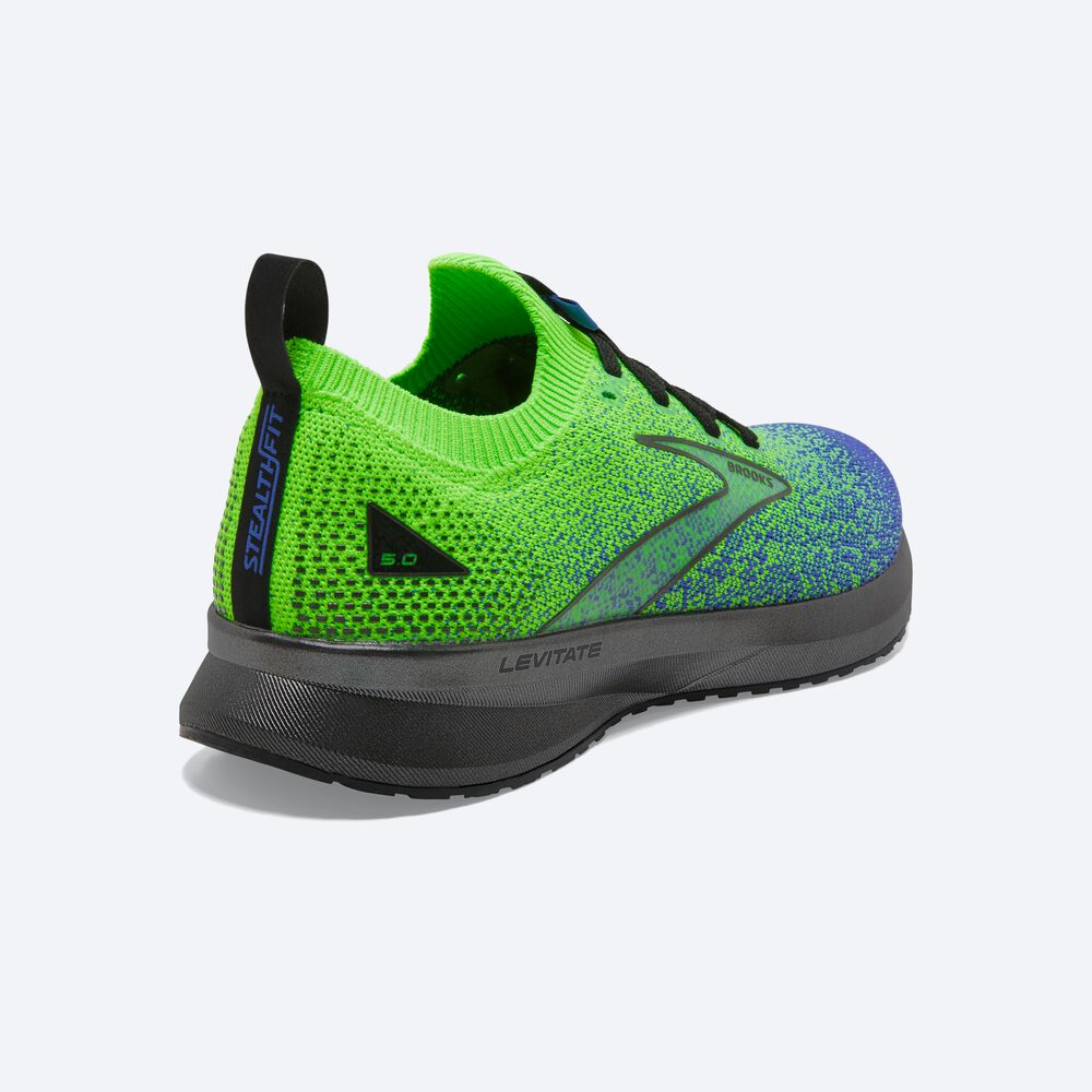 Zapatillas Running Brooks Levitate StealthFit 5 Hombre Verde/Negras/Azules | MHB941873