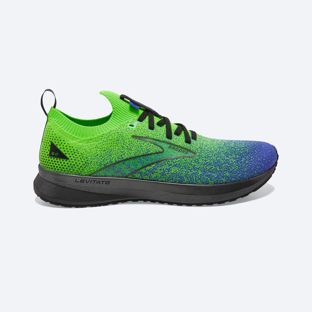 Zapatillas Running Brooks Levitate StealthFit 5 Hombre Verde/Negras/Azules | MHB941873