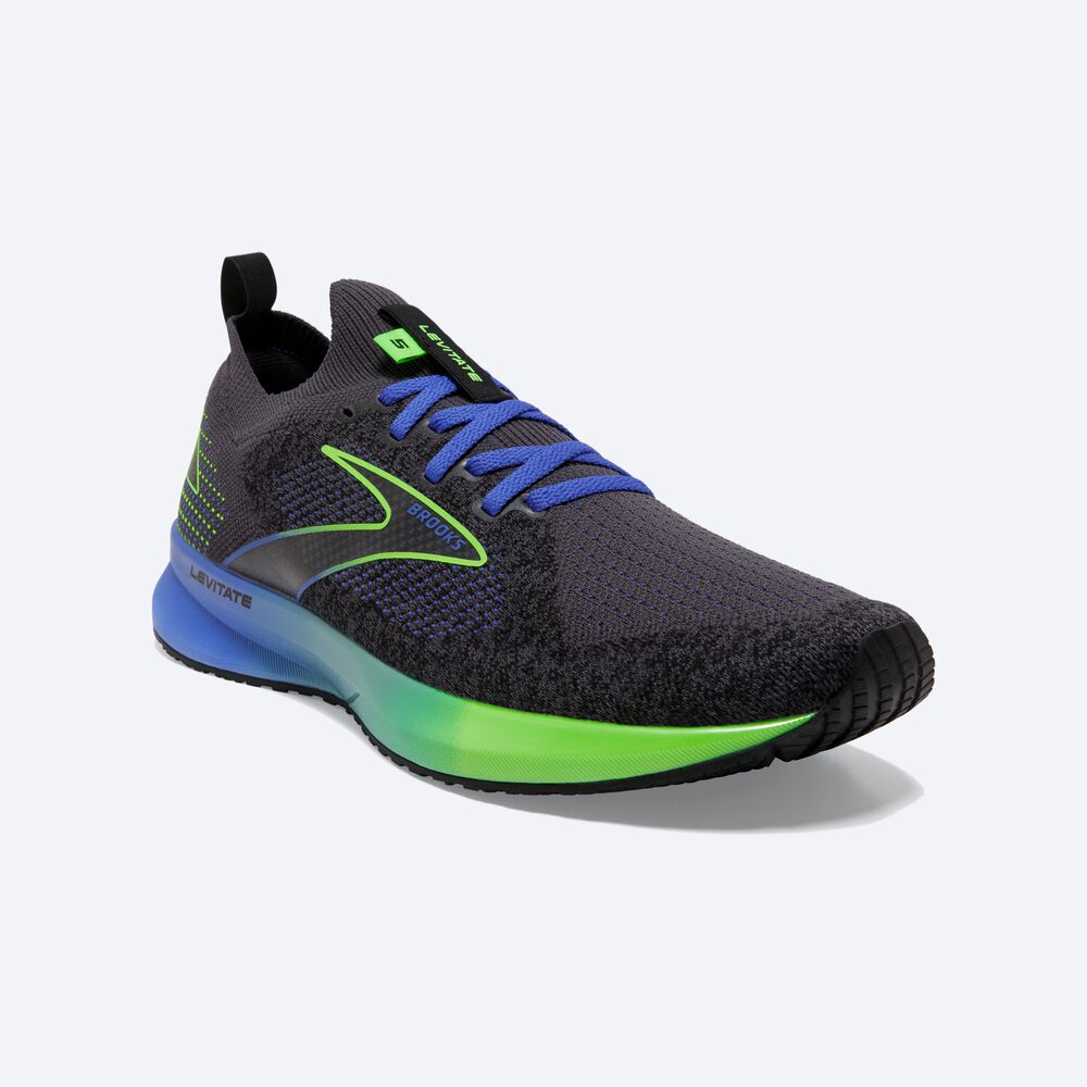 Zapatillas Running Brooks Levitate StealthFit 5 Hombre Negras/Verde/Azules | YPJ648539