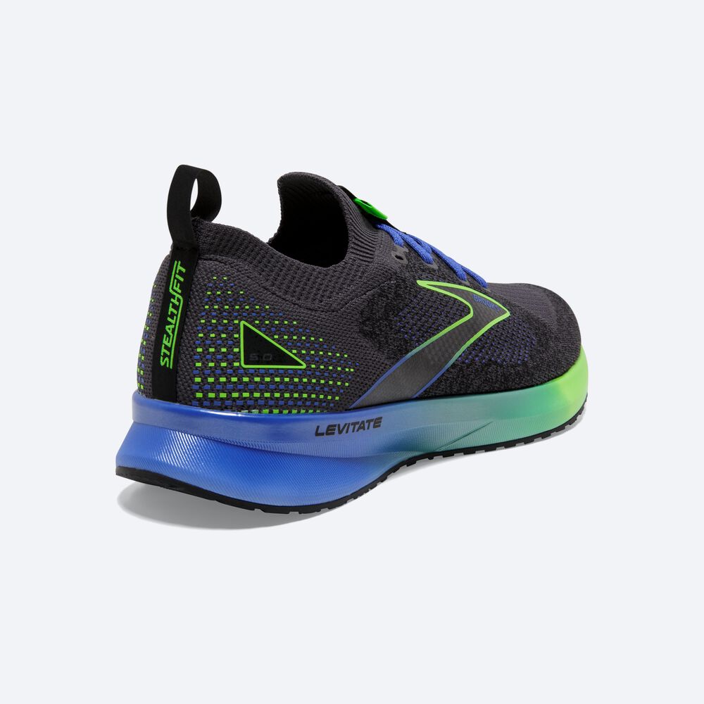 Zapatillas Running Brooks Levitate StealthFit 5 Hombre Negras/Verde/Azules | YPJ648539