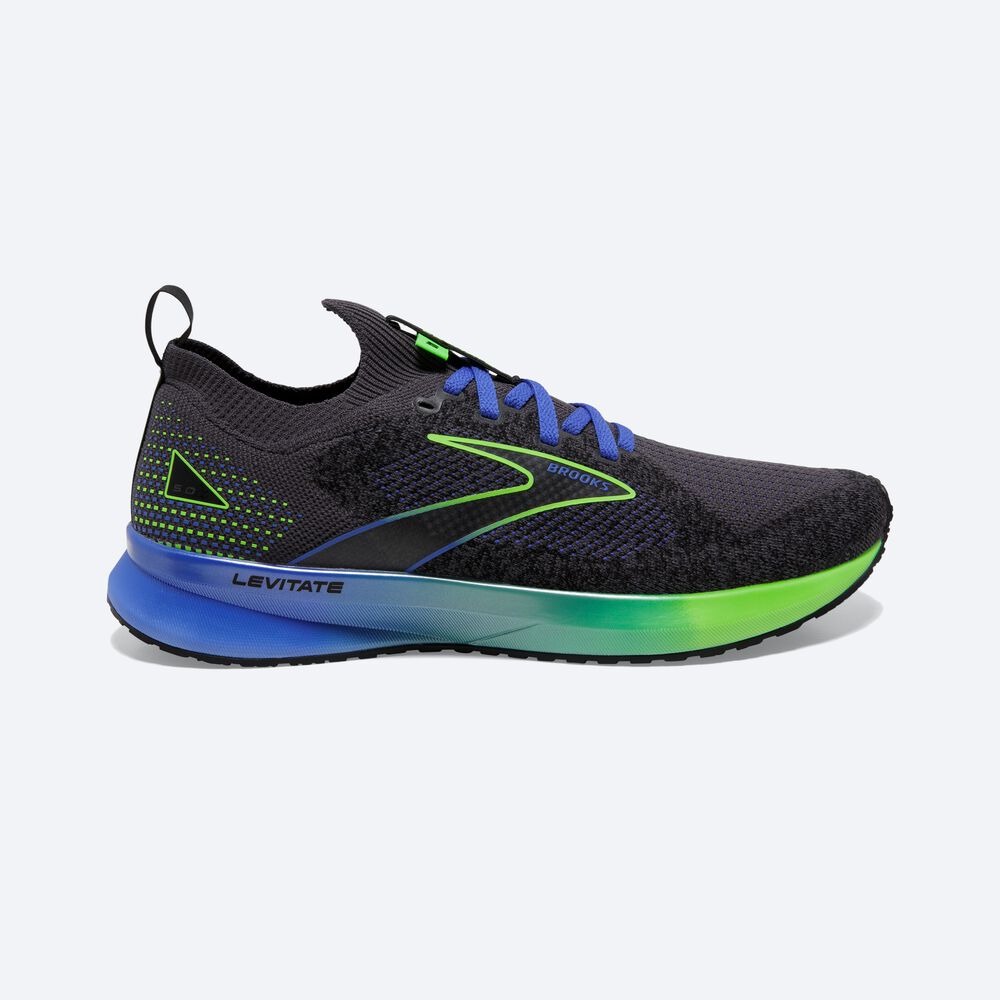 Zapatillas Running Brooks Levitate StealthFit 5 Hombre Negras/Verde/Azules | YPJ648539