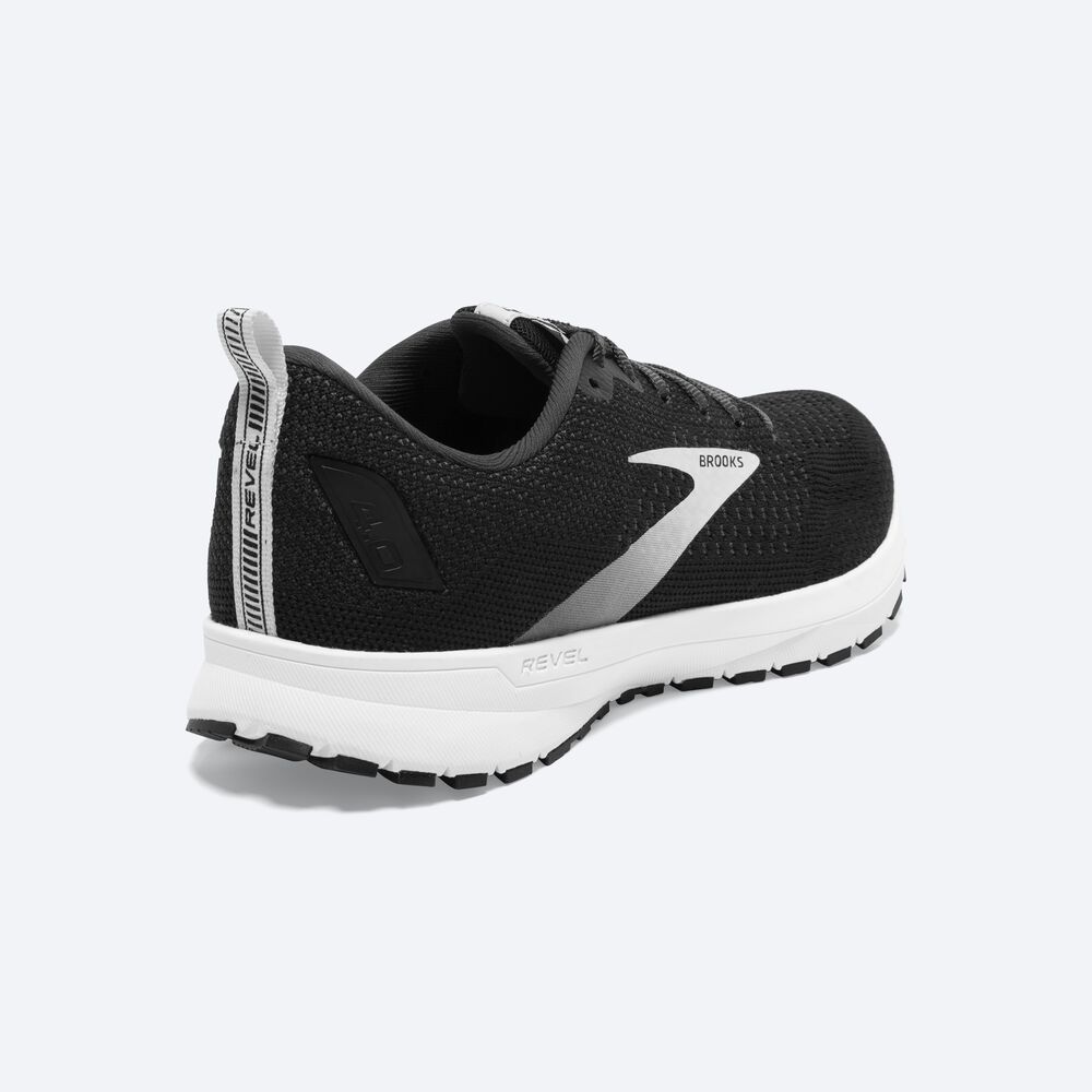 Zapatillas Running Brooks Revel 4 Hombre Negras/Plateadas | BWE831079