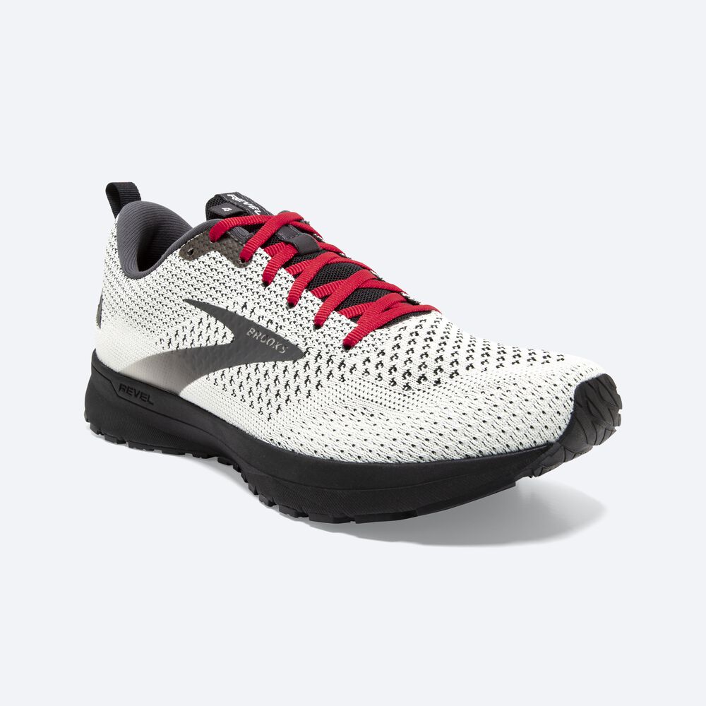 Zapatillas Running Brooks Revel 4 Hombre Blancas/Negras/Rojas | YWU123850