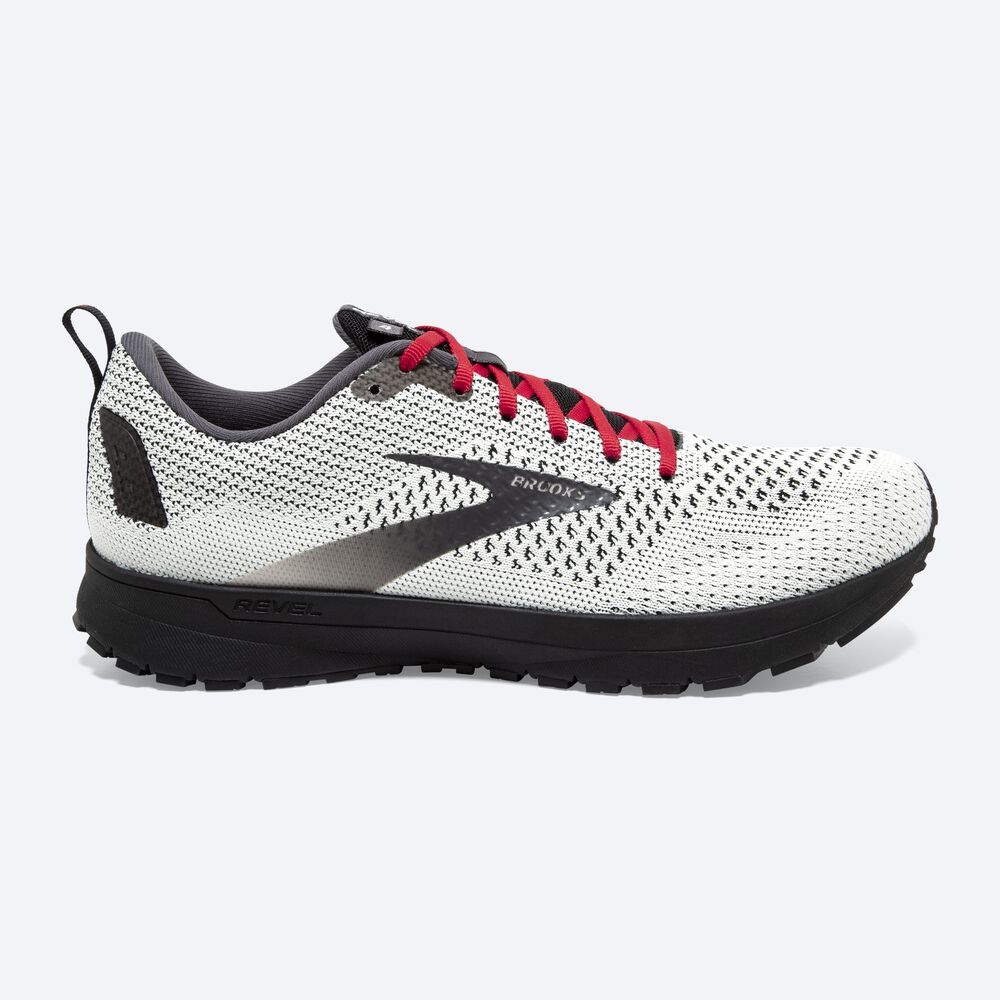 Zapatillas Running Brooks Revel 4 Hombre Blancas/Negras/Rojas | YWU123850