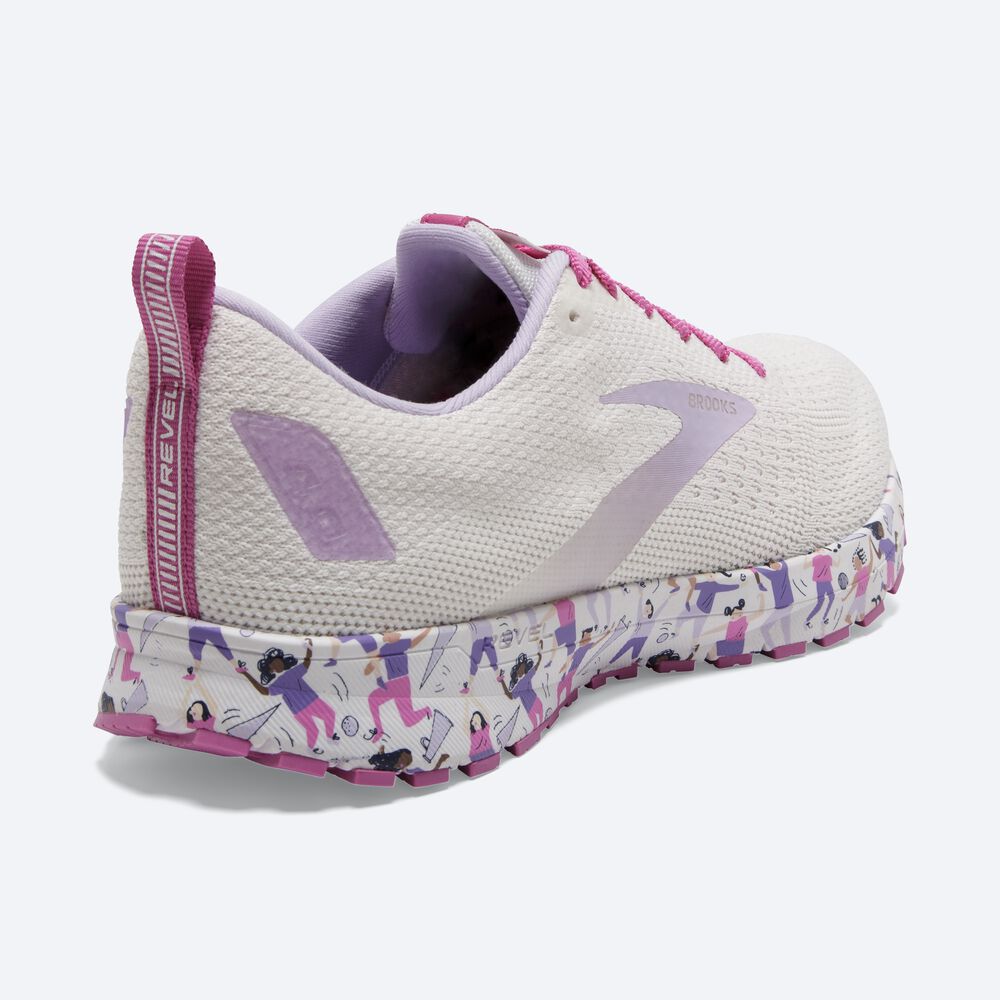 Zapatillas Running Brooks Revel 4 Mujer Blancas/Rosas | FCT187495