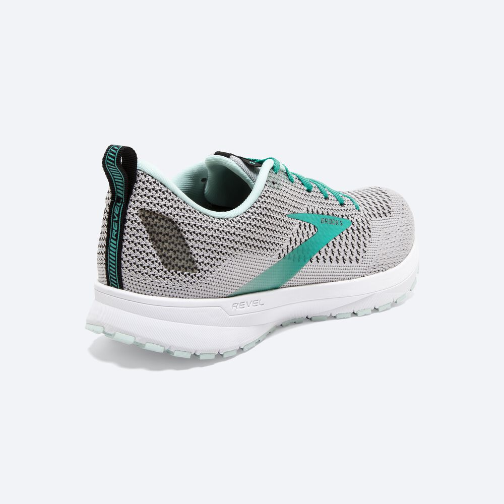 Zapatillas Running Brooks Revel 4 Mujer Gris/Turquesa Claro/Negras | QSV421856