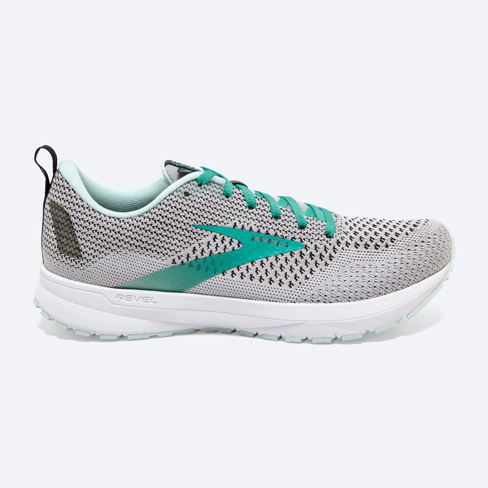 Zapatillas Running Brooks Revel 4 Mujer Gris/Turquesa Claro/Negras | QSV421856