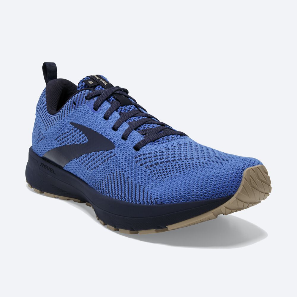 Zapatillas Running Brooks Revel 5 Hombre Azules/Azul Marino/Creme | MST749623