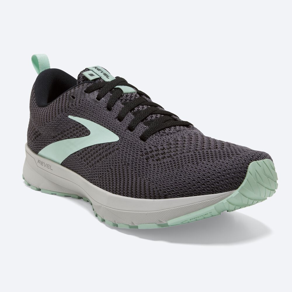 Zapatillas Running Brooks Revel 5 Mujer Negras/Verde | EKX380576