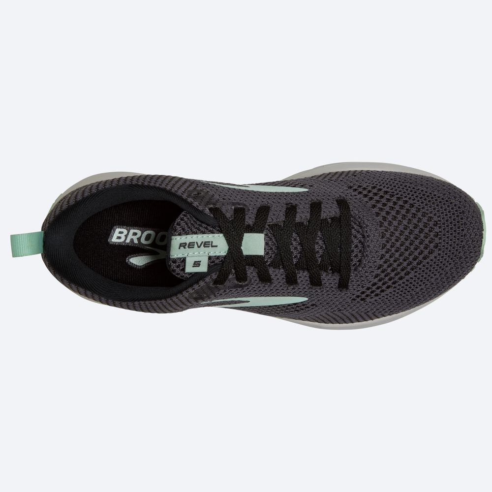 Zapatillas Running Brooks Revel 5 Mujer Negras/Verde | EKX380576