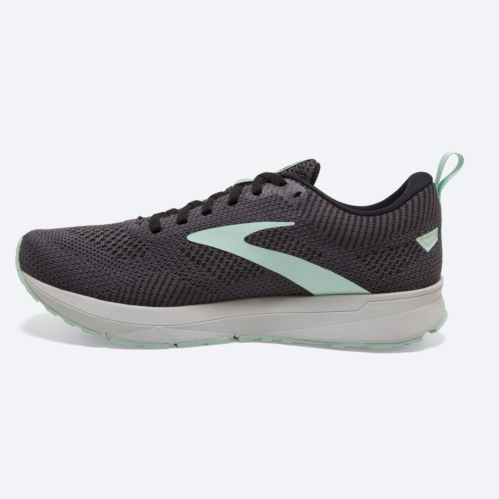 Zapatillas Running Brooks Revel 5 Mujer Negras/Verde | EKX380576