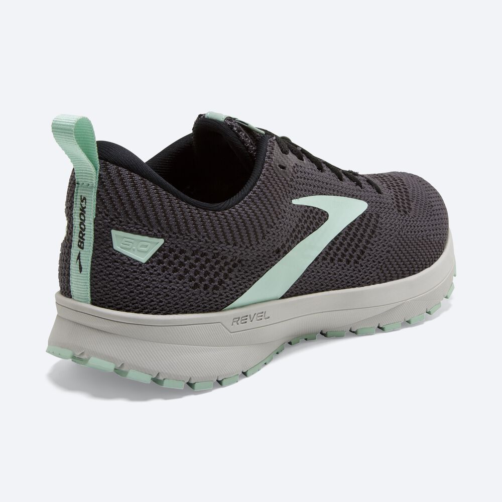 Zapatillas Running Brooks Revel 5 Mujer Negras/Verde | EKX380576