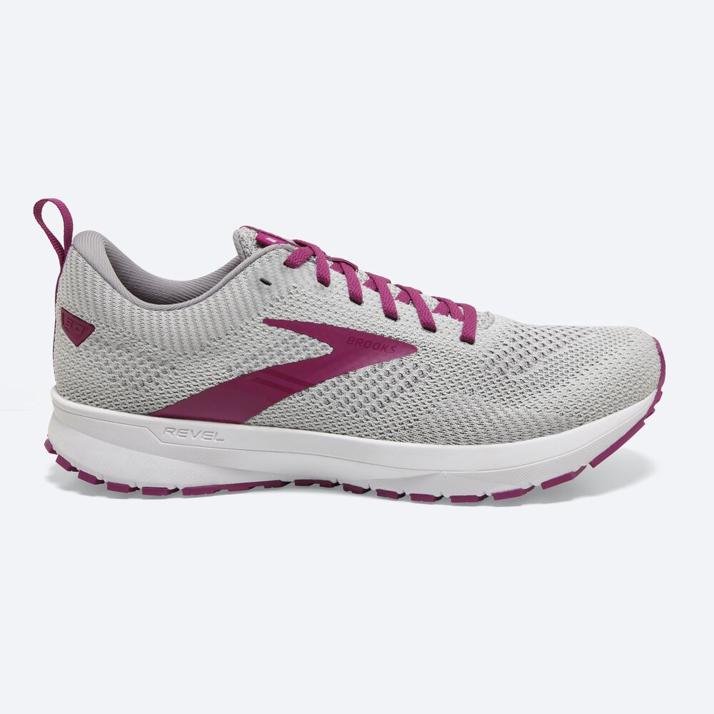 Zapatillas Running Brooks Revel 5 Mujer Gris/Blancas | KLA480352