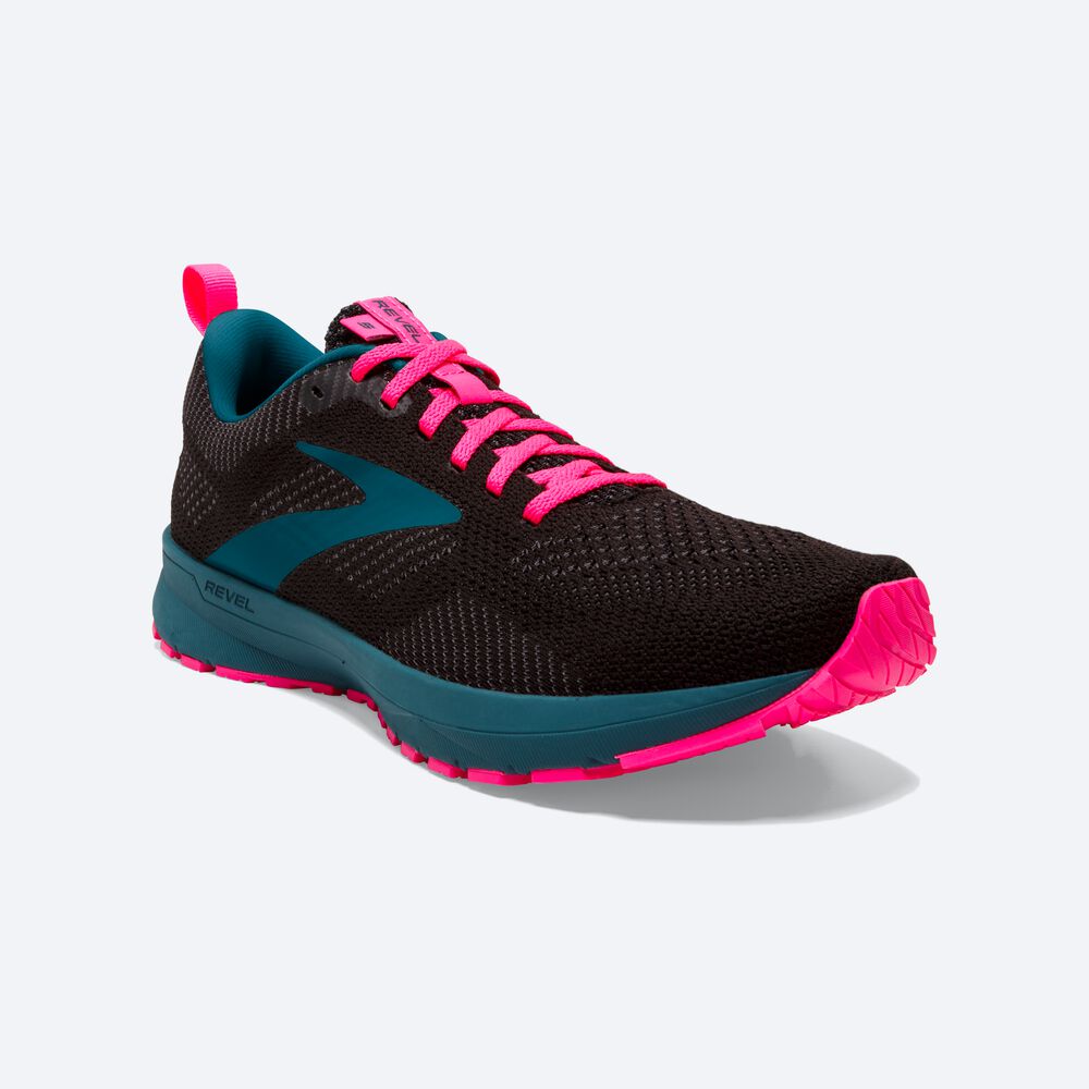 Zapatillas Running Brooks Revel 5 Mujer Negras/Azules/Rosas | MVK175402