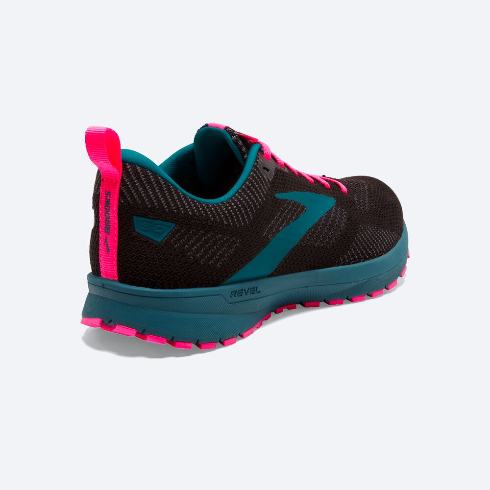 Zapatillas Running Brooks Revel 5 Mujer Negras/Azules/Rosas | MVK175402