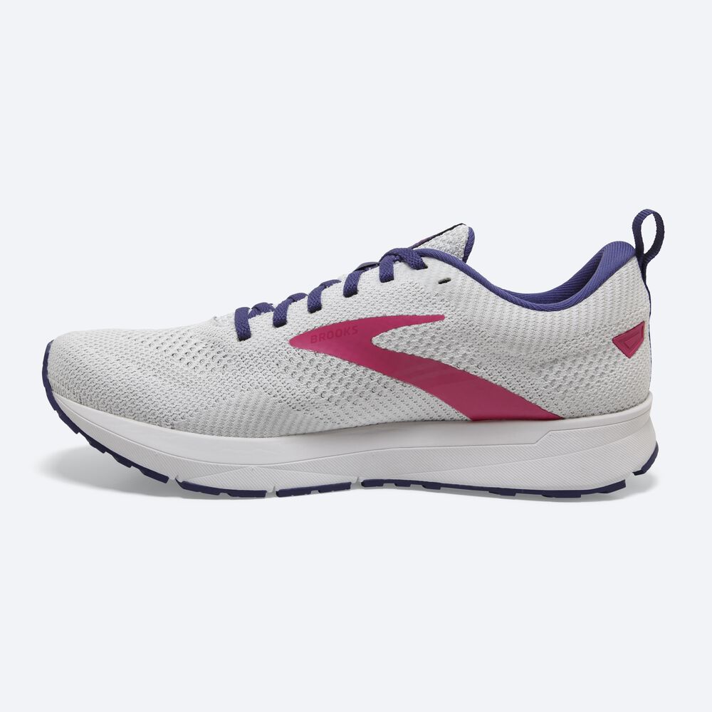 Zapatillas Running Brooks Revel 5 Mujer Blancas/Azul Marino/Rosas | RHD175309