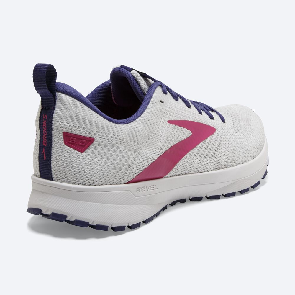 Zapatillas Running Brooks Revel 5 Mujer Blancas/Azul Marino/Rosas | RHD175309