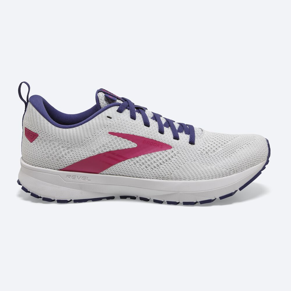 Zapatillas Running Brooks Revel 5 Mujer Blancas/Azul Marino/Rosas | RHD175309