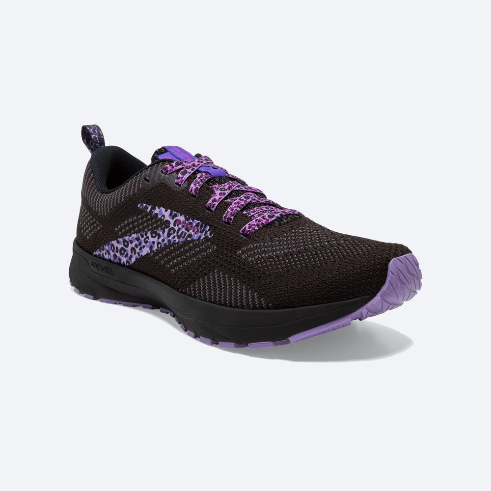 Zapatillas Running Brooks Revel 5 Mujer Negras/Moradas | RIG507496