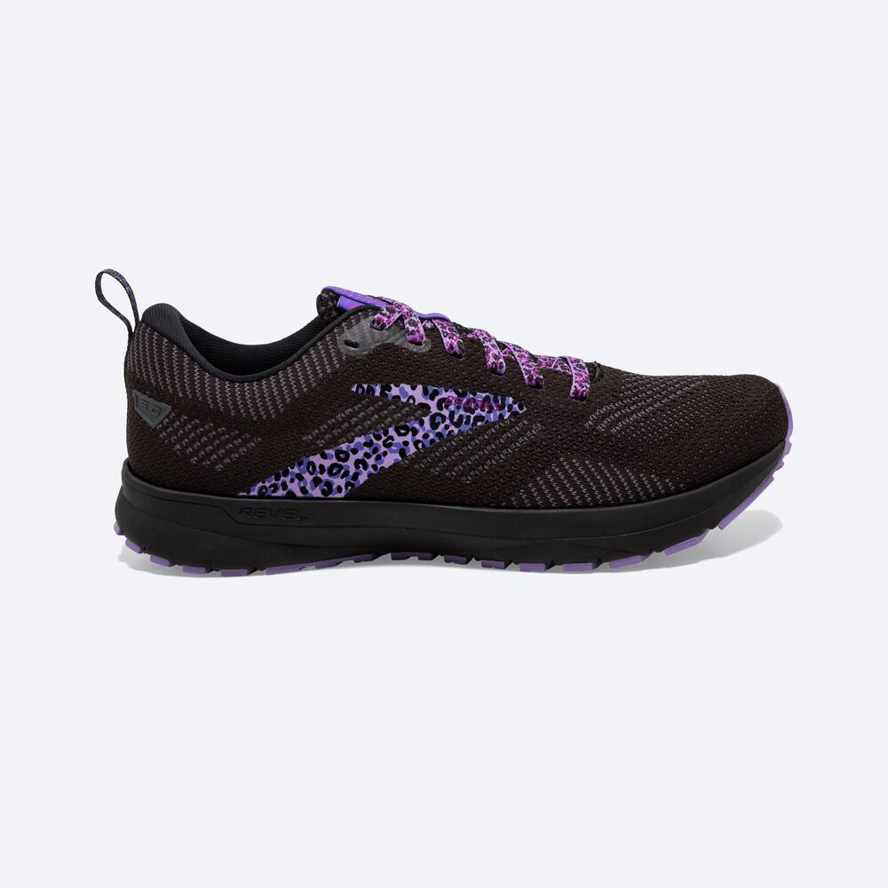 Zapatillas Running Brooks Revel 5 Mujer Negras/Moradas | RIG507496