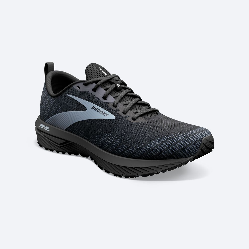 Zapatillas Running Brooks Revel 6 Hombre Negras/Gris | IZW687329