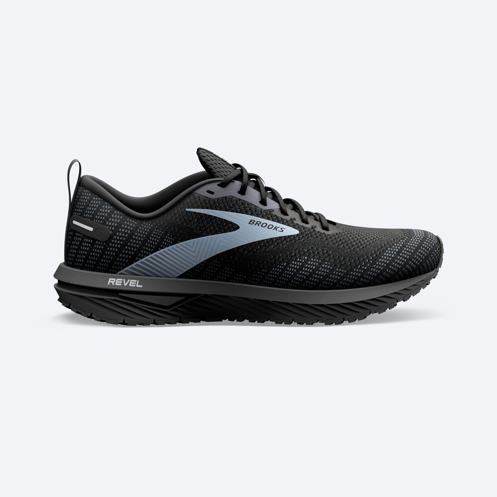 Zapatillas Running Brooks Revel 6 Hombre Negras/Gris | IZW687329