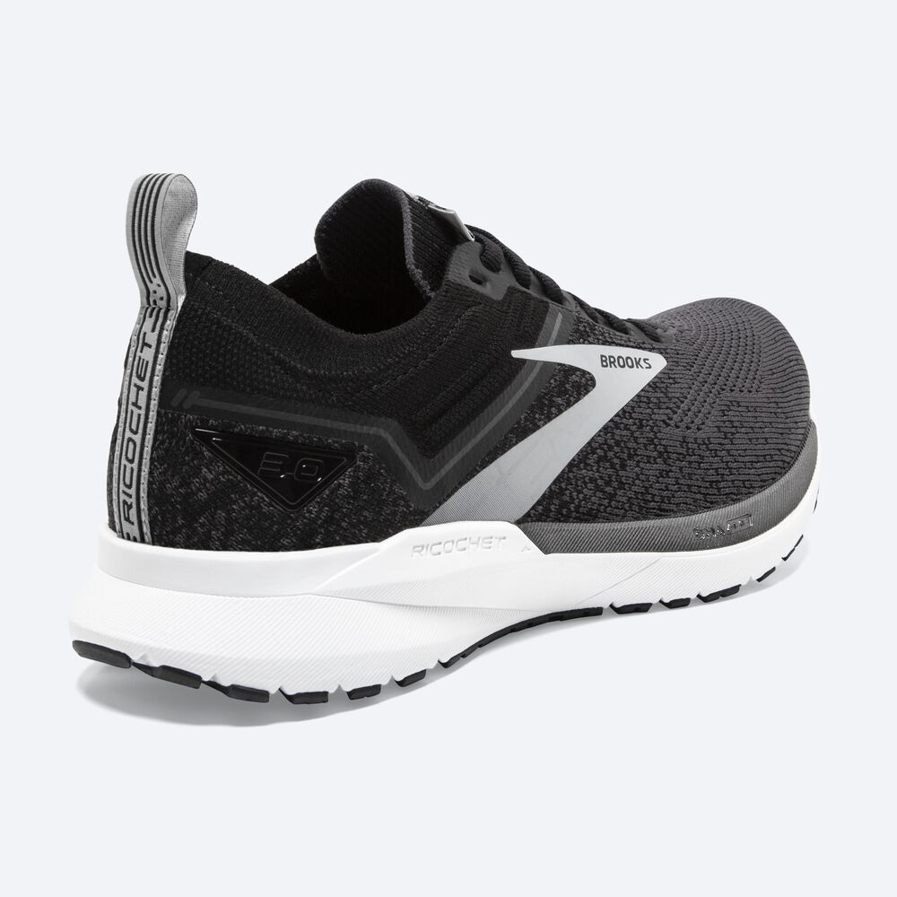 Zapatillas Running Brooks Ricochet 3 Hombre Negras/Blancas | JPR527640