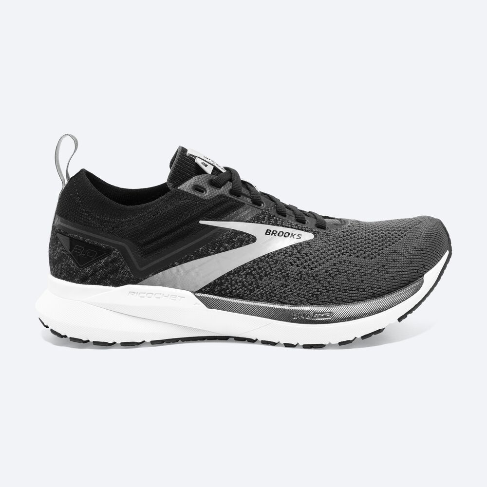 Zapatillas Running Brooks Ricochet 3 Hombre Negras/Blancas | JPR527640