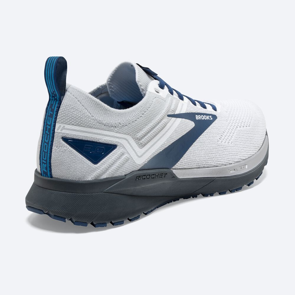 Zapatillas Running Brooks Ricochet 3 Hombre Blancas/Gris/Azules | JYL394765