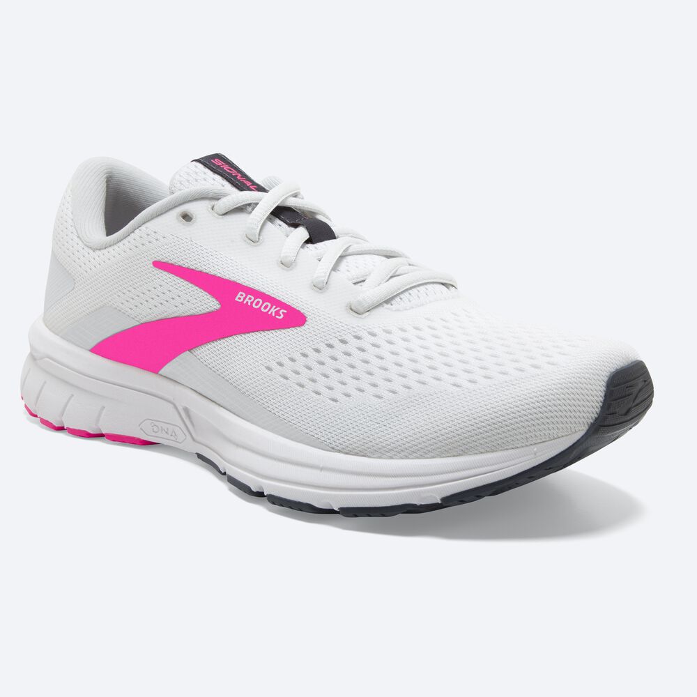 Zapatillas Running Brooks Signal 3 Mujer Blancas/Rosas/Azules | JNY389507