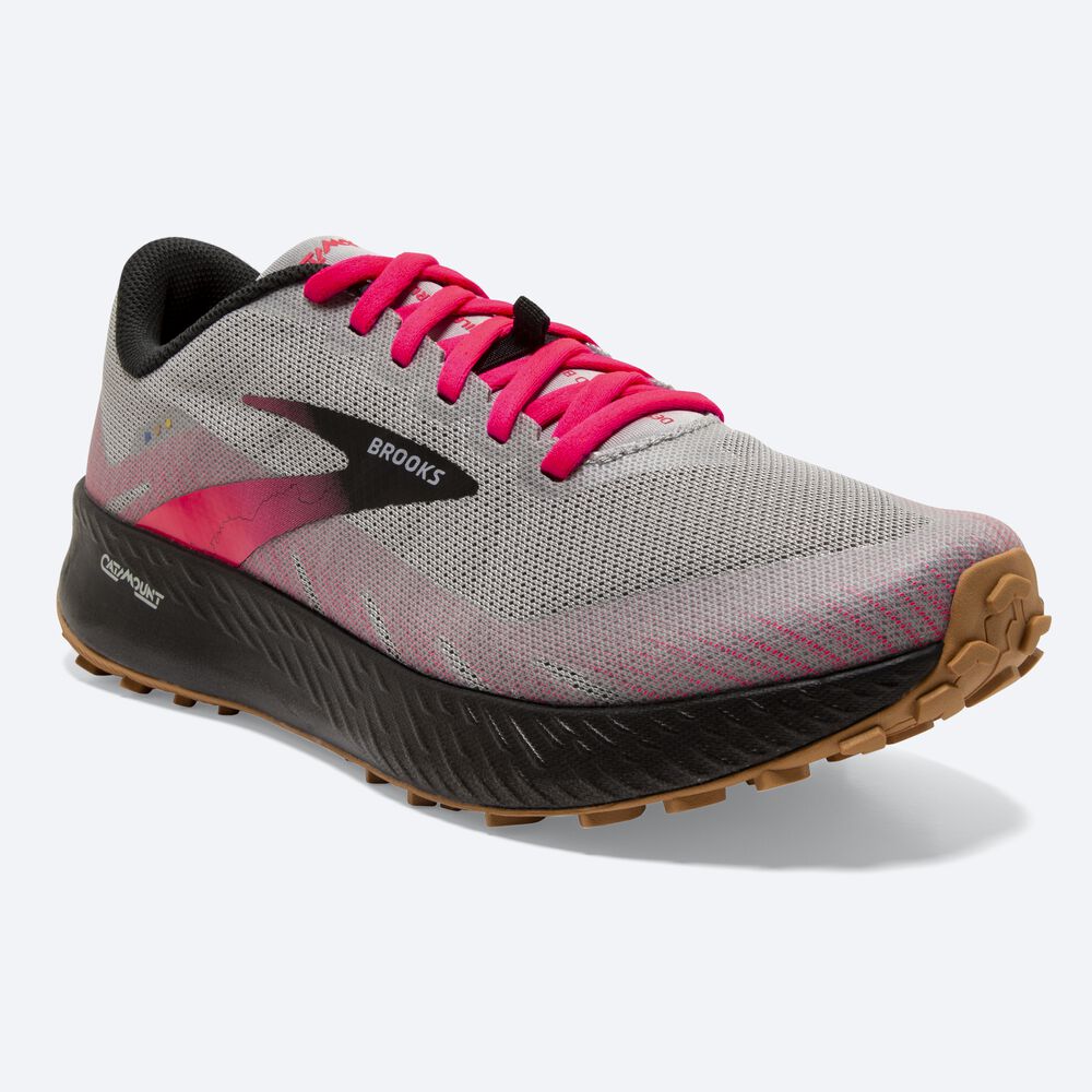 Zapatillas Trail Brooks Catamount Mujer Gris/Rosas/Negras | NUO437685