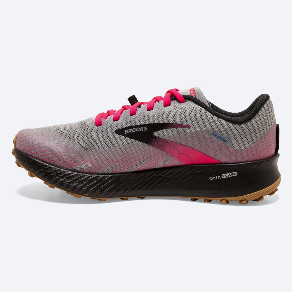 Zapatillas Trail Brooks Catamount Mujer Gris/Rosas/Negras | NUO437685