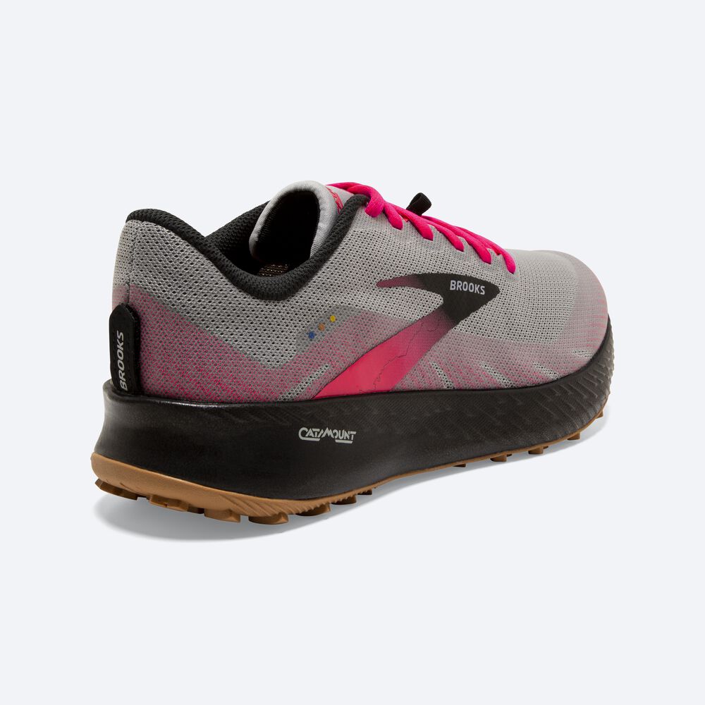 Zapatillas Trail Brooks Catamount Mujer Gris/Rosas/Negras | NUO437685