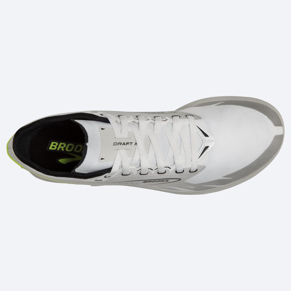 Zapatillas de Clavos Brooks Draft XC Hombre Blancas/Negras | QBV271534