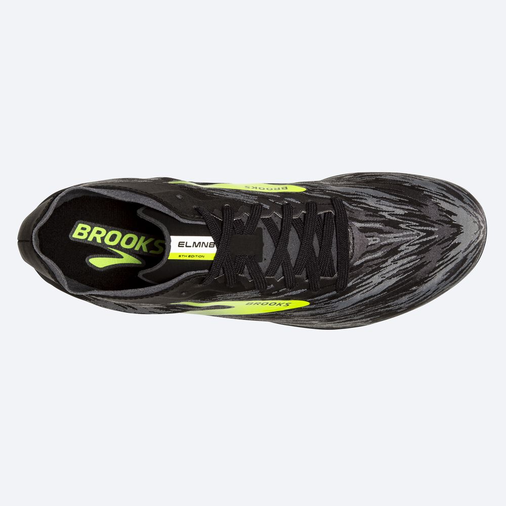 Zapatillas de Clavos Brooks ELMN8 v5 Hombre Negras/Gris | DHL460352